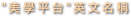 "美學平台"英文名稱